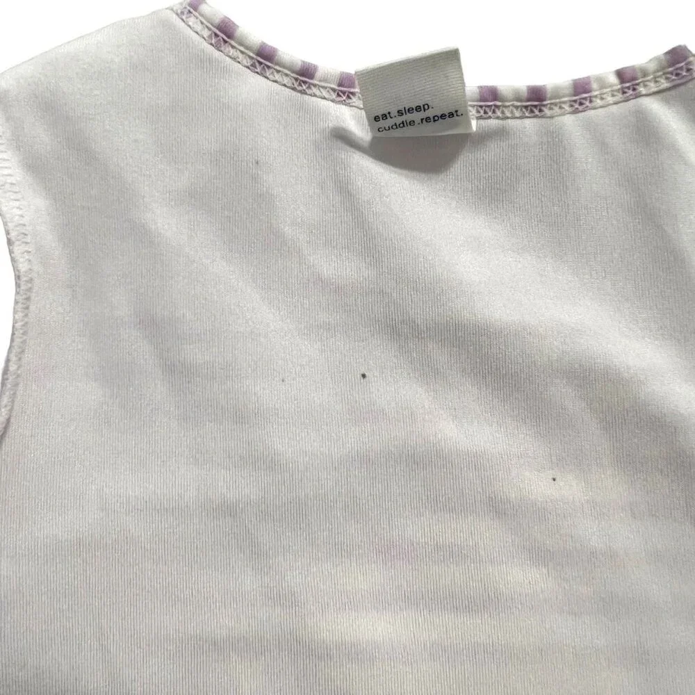 Old Navy 12-18m Lavender Striped Starfish Swim Rashguard Shirt